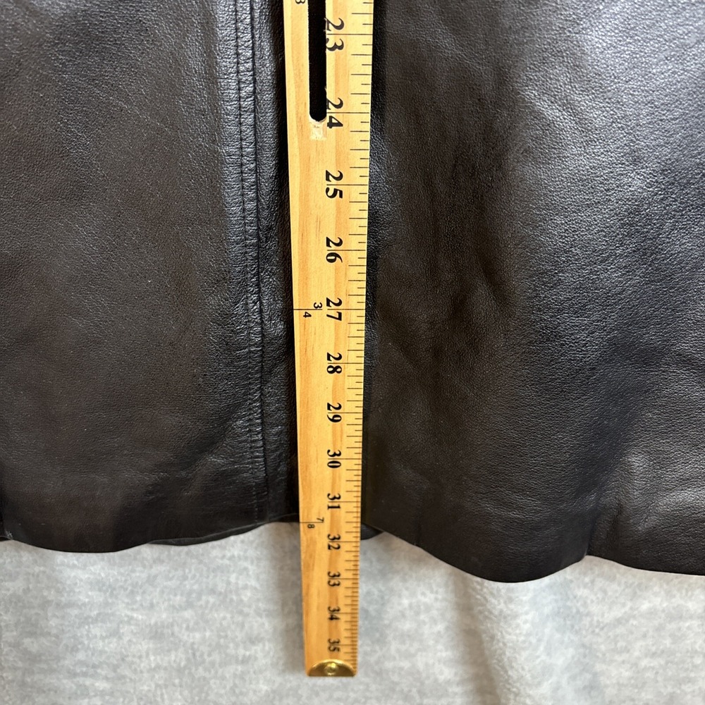 Vintage Black Leather Driving Car Coat Womens 1X Jacket - Picture 7 of 9